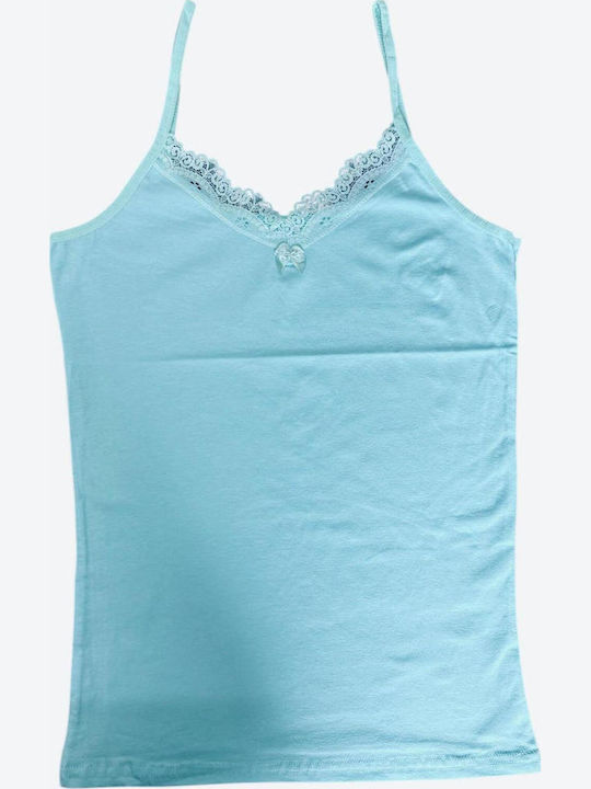 Ärmelloses Baumwoll V-Ausschnitt Damen T-Shirt
