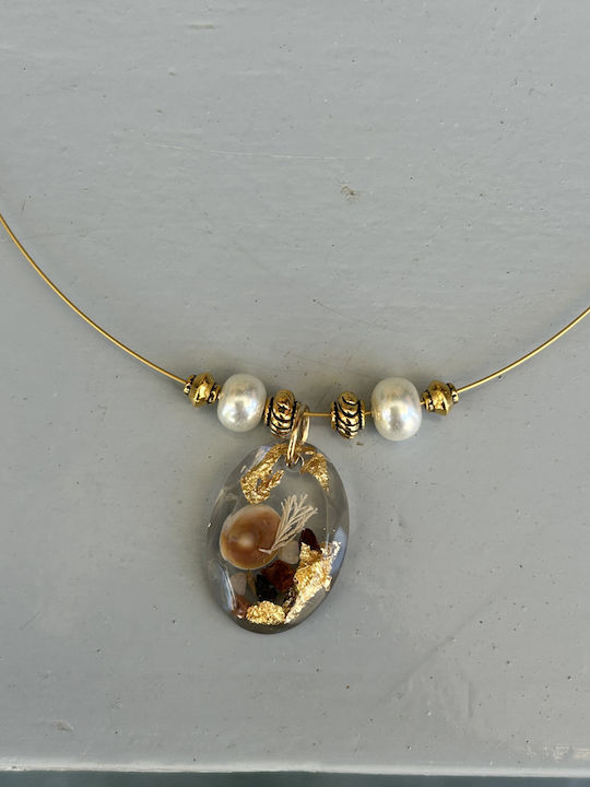 Elle Necklace Eye Made Of Gold Plated Resin