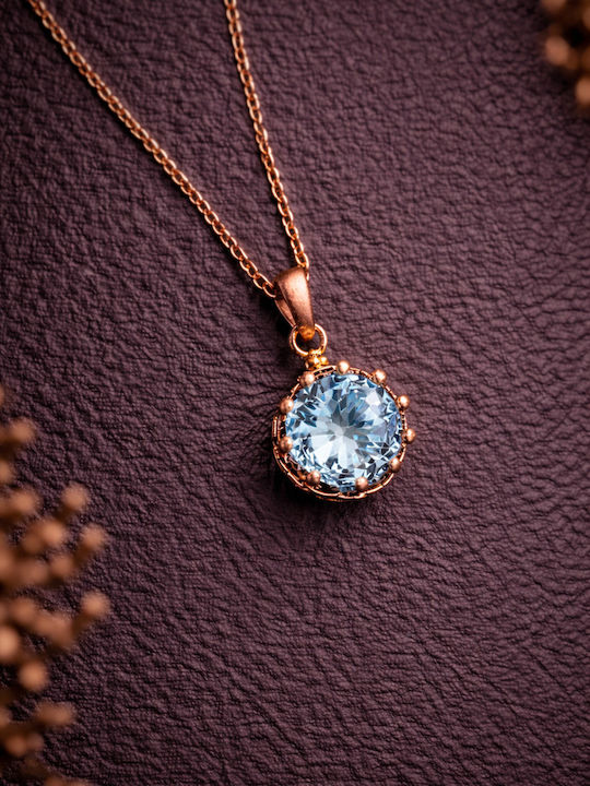 Gold Plated Blue Necklace
