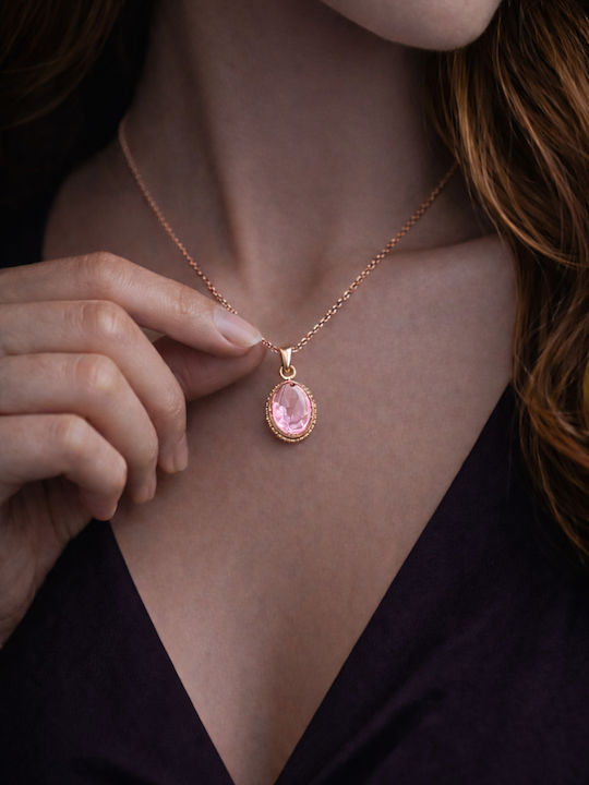 Necklace with Pink Gold Plating Pink