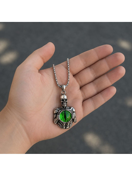 Necklace Green Steel Eye