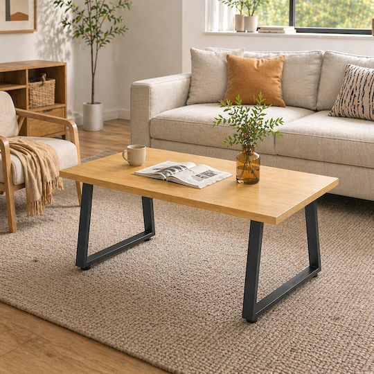 HomCom Metal Furniture Leg 2 Pieces Suitable for Table / Coffee Table Black