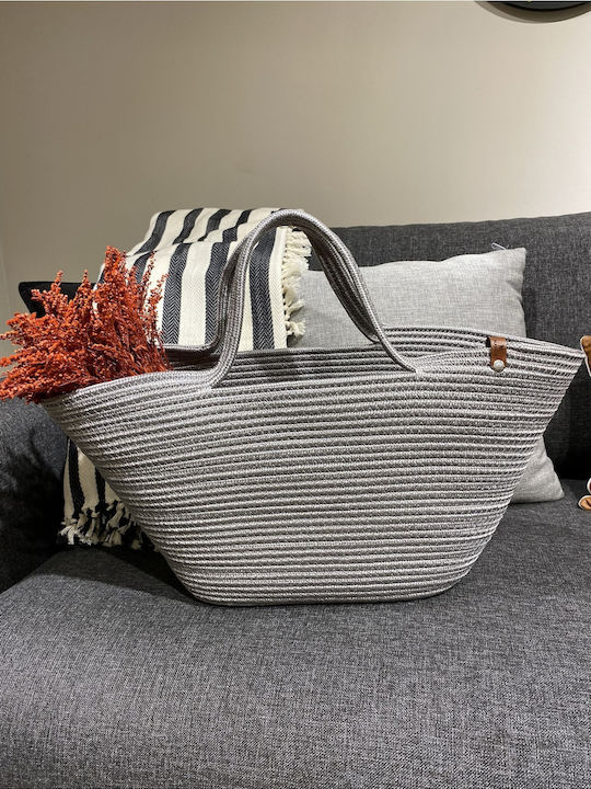 Wicker Grey Beach Bag