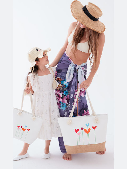 Fabric White Beach Bag
