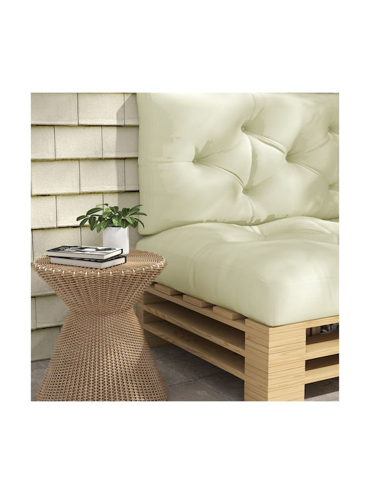 Outsunny Pallet Bench Cushion with Backrest Cream 2 Pieces