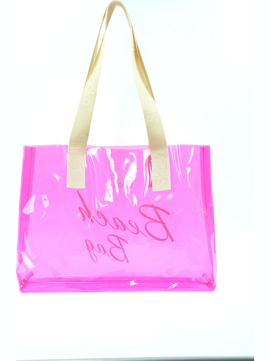 Plastic Beach Bag with Pink Hat