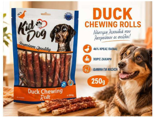 KidDog Hundeleckerlis Rohrform mit Huhn Ente Büffel und Fleisch 250g