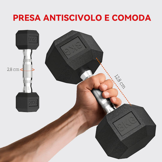 Sportnow Hanteln Sechseck 1 x 2kg
