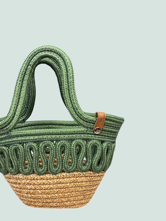 Geantă De Plajă Din Wicker Verde