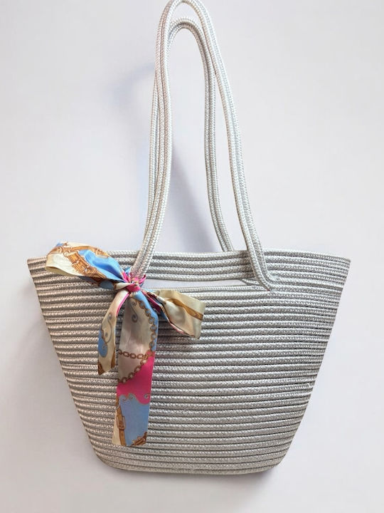Wicker Grey Beach Bag