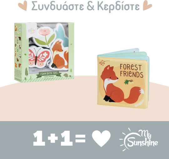 A Little Lovely Company Water Coloring Book And Water Puzzle: Forest Friends Bath Toy