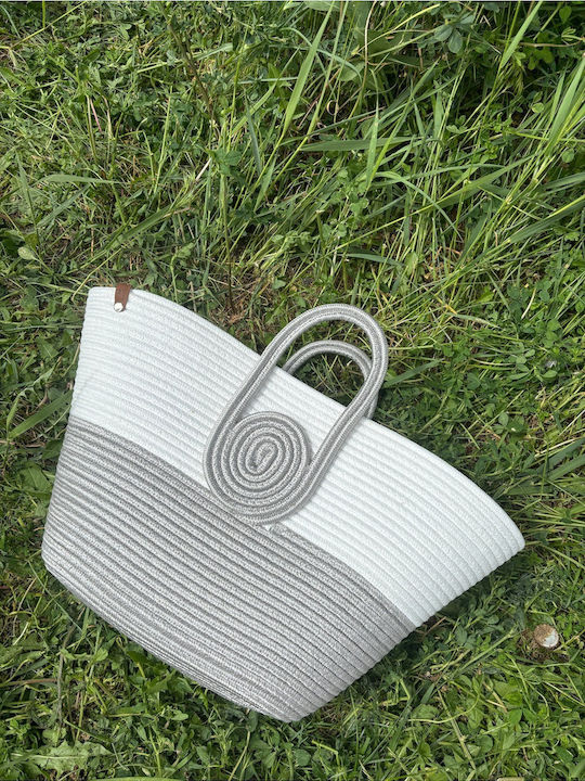 Wicker Grey Beach Bag