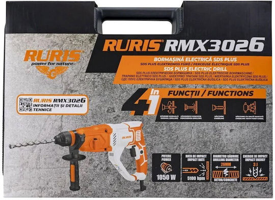 Ruris RMX3026 Ciocan Rotopercutor Electric 1050W Cu Priză SDS Plus