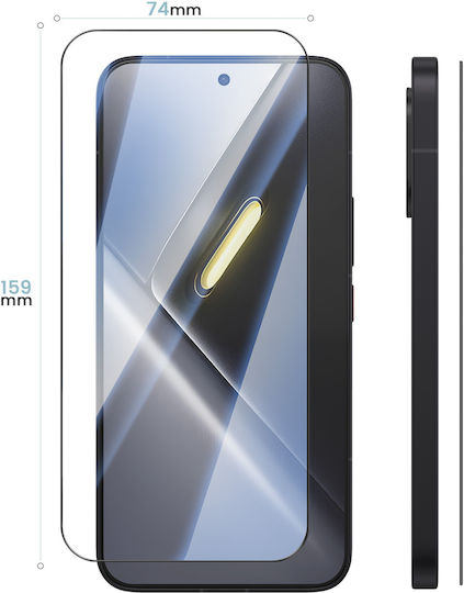 Avizar Displayschutzfolie Poco X8 Pro Max In Beveled Stoßfestes Gehärtetes Glas Schwarz Transparent
