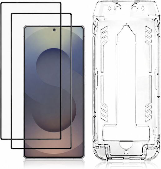3mk 2-Pack 9h Tempered Glass Galaxy S25 Ultra Rama De Instalare Negru Transparent