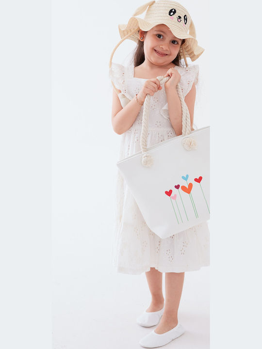 Fabric White Beach Bag