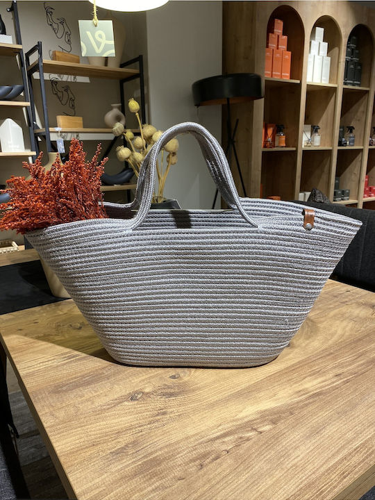Wicker Grey Beach Bag