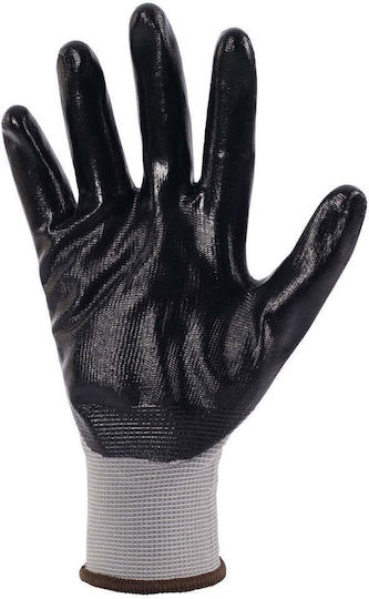 Axon Safety Gloves Grey Nitrile/Polyester