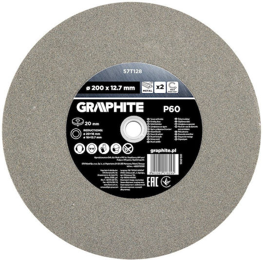 Graphite Schleifscheiben 200 X 20 16 12,7 X 20 Mm P60 2 Stück