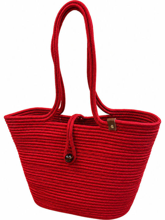 Geantă De Plajă Din Wicker Roșie