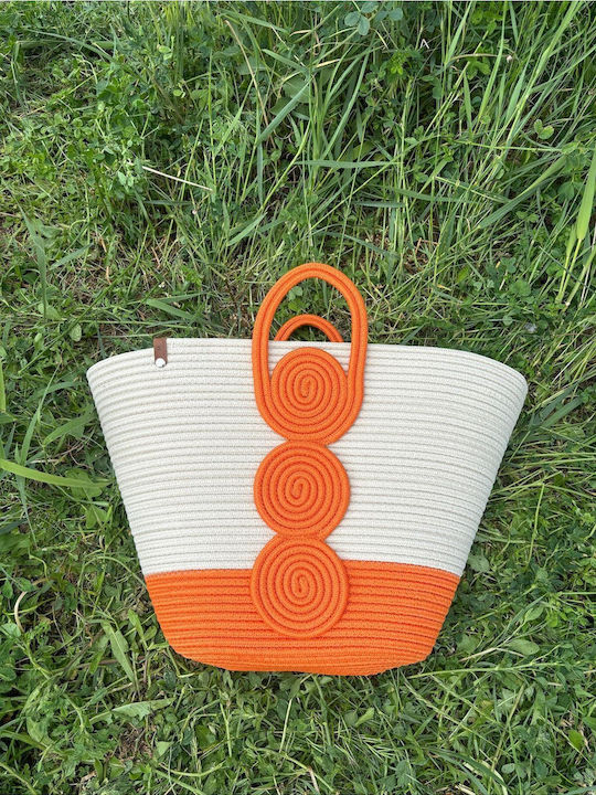Wicker Beach Bag Orange