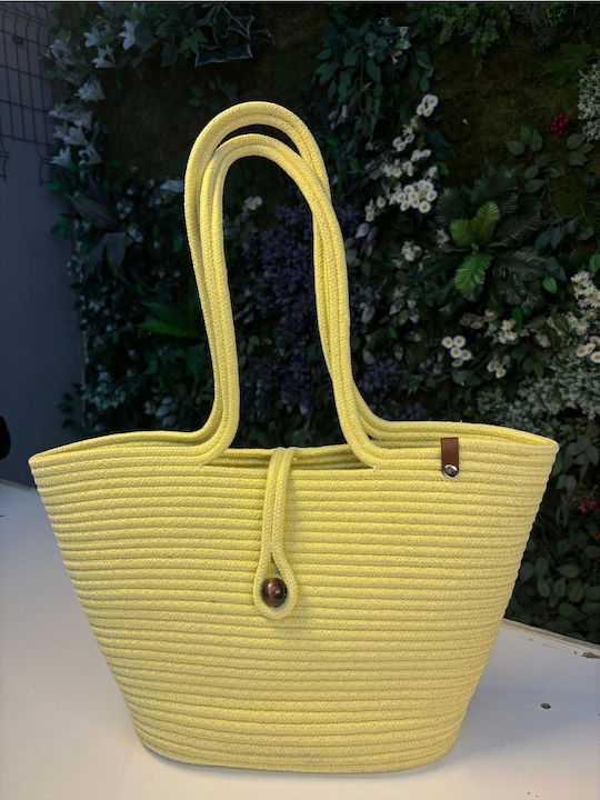 Wicker Yellow Beach Bag