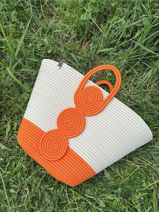 Wicker Beach Bag Orange
