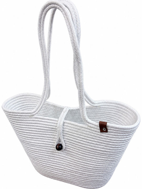White Wicker Beach Bag