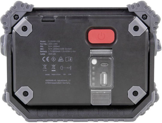 Ansmann Rechargeable Jobsite Light LED with Brightness up to 2400lm