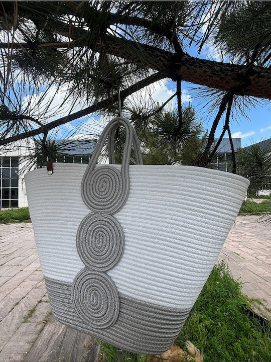 Wicker Grey Beach Bag