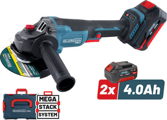 Bormann Pro BBP3651X44CA Τροχός 125mm Μπαταρίας Brushless με Ρύθμιση Στροφών 2x4Ah