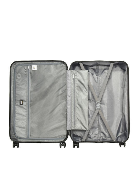 CAT V-Power Alexa Large Hard Travel Suitcase Black with 4 Wheels Height 76cm