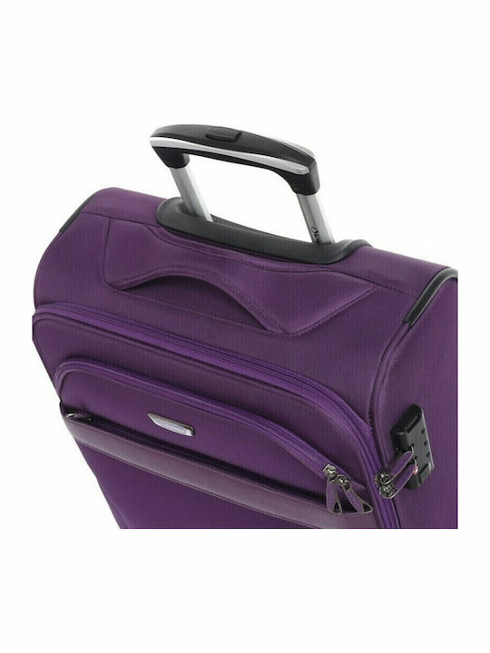 Diplomat Cabin Travel Suitcase Purple with 4 Wheels Height 55cm