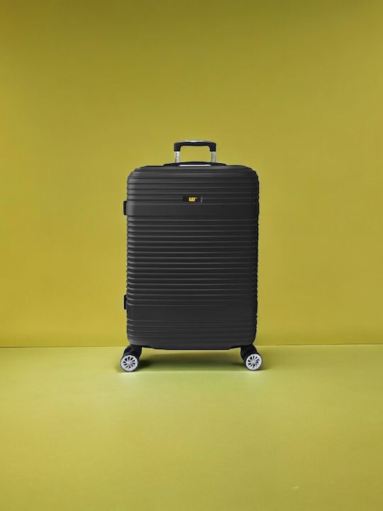 CAT V-Power Alexa Large Hard Travel Suitcase Black with 4 Wheels Height 76cm
