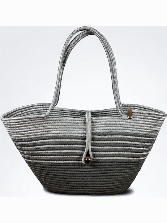 Wicker Grey Beach Bag