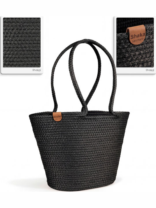 Geantă De Plajă Din Wicker Neagră