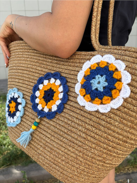 Wicker Beach Bag Multicolour