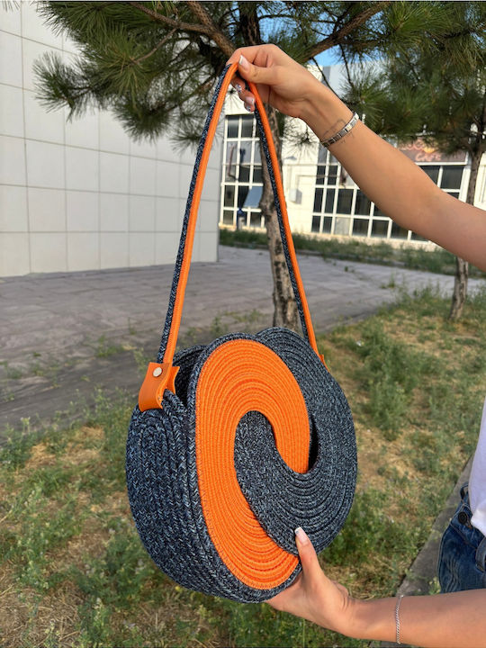 Wicker Orange Beach Bag