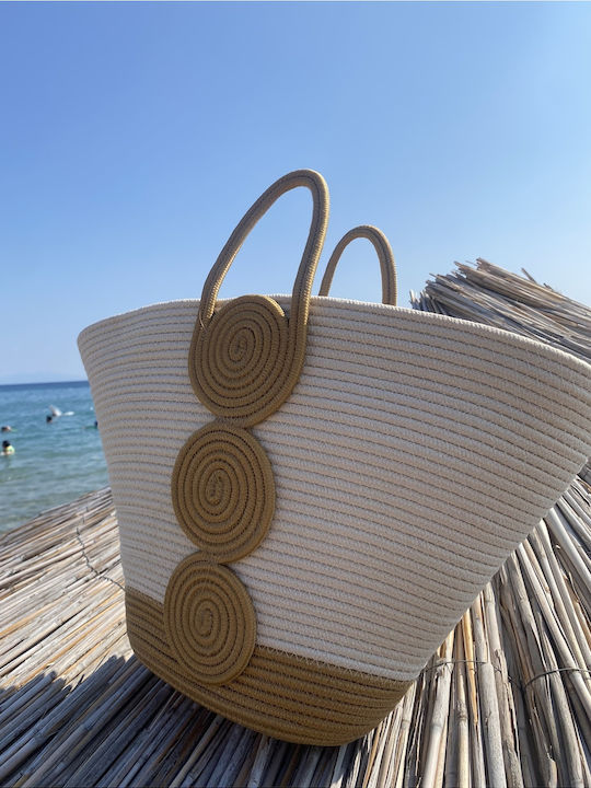 Wicker Beach Bag Beige