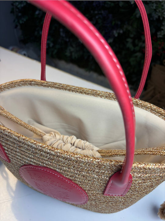 Wicker Red Beach Bag
