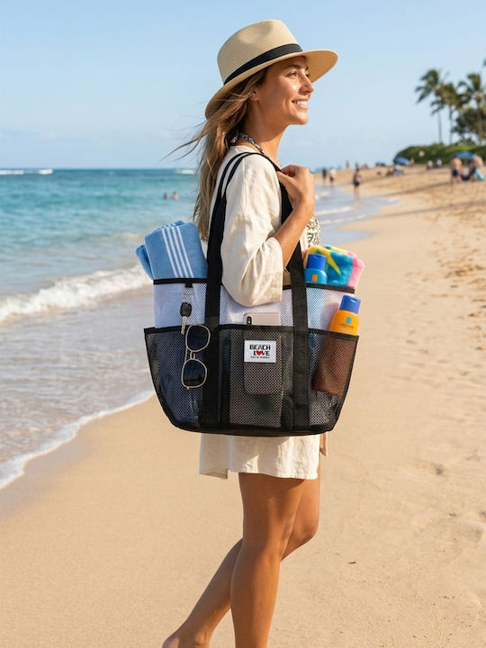 Frottee Strandtasche Schwarz