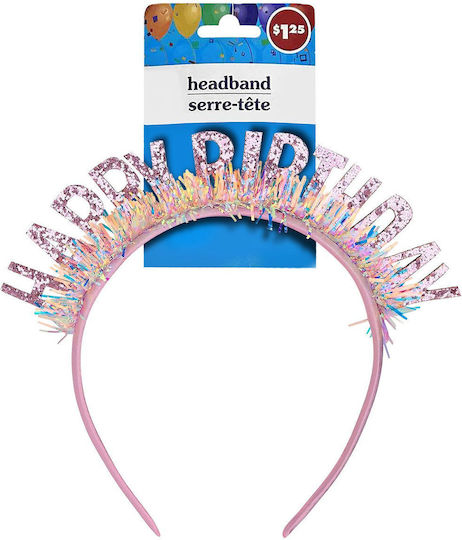 Happy Birthday Party Headband 11,5x14cm Homie 37100 Pink