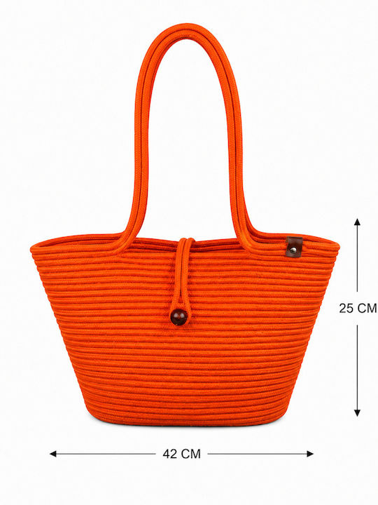Wicker Beach Bag Orange