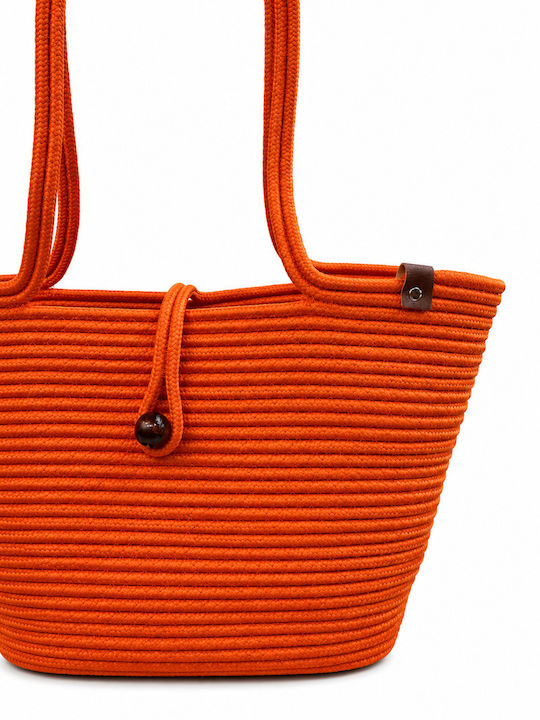 Wicker Beach Bag Orange
