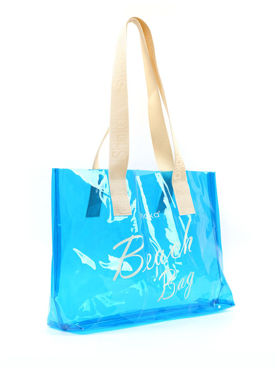 Kunststoff Strandtasche mit Hut Blau