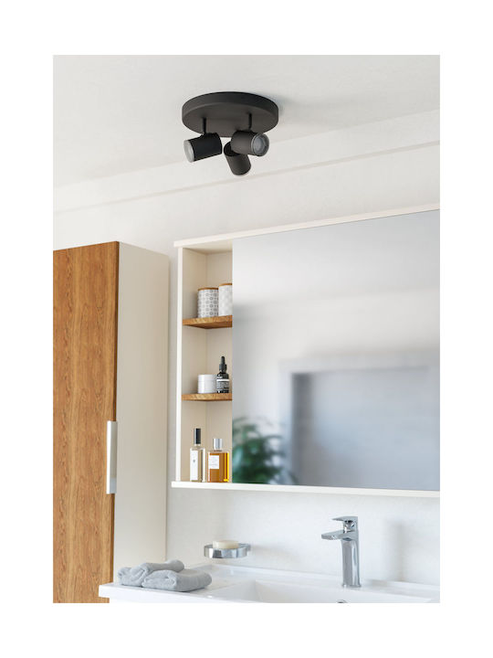 Eglo Consuma Deckenleuchte Badezimmer 25cm Schwarze mit GU10 Lampensockel