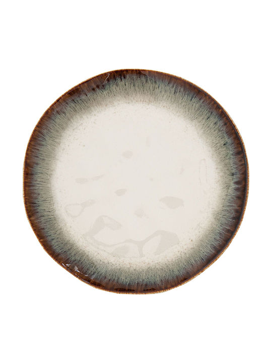 Easylife Shallow Porcelain Brown Plate Diameter 21cm