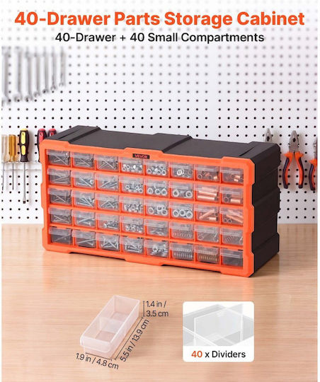 Vevor Plastic Tool Drawer with 40 Sorters