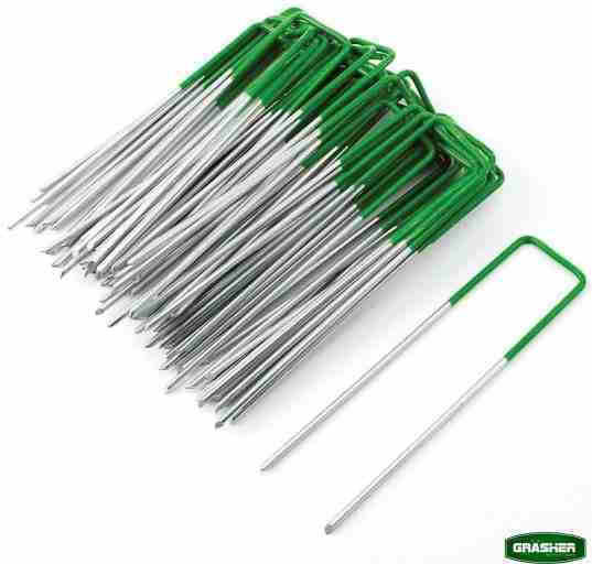 Grasher Metal Fixing Clips Half Green Ground Cover Synthetic Turf 10 Pieces 104212