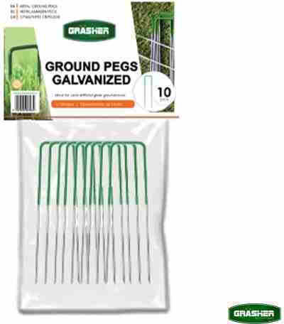 Grasher Metal Fixing Clips Half Green Ground Cover Synthetic Turf 10 Pieces 104212
